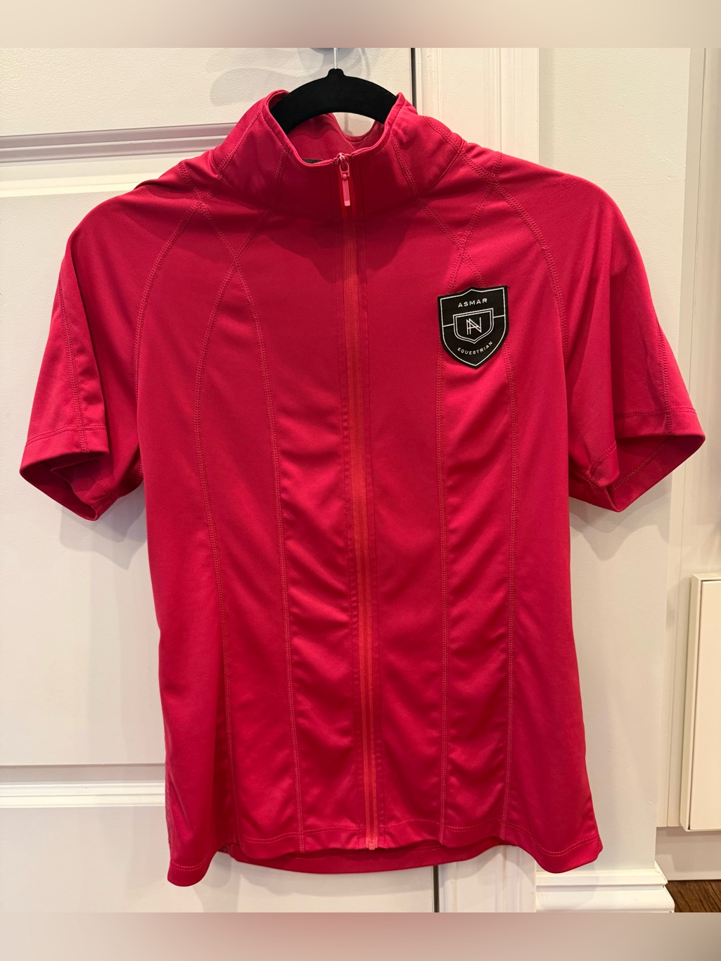 Noel Asmar Hot Pink Short Sleeve ZipFront Riding Tee